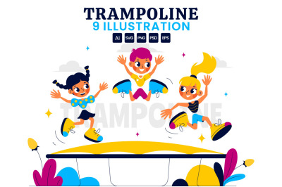 9 Trampoline Sport Illustration