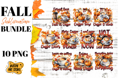 Fall sublimation Bundle. Fall coffee sublimation.