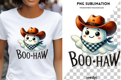 Boo Haw, Country Halloween Cowboy Ghost Shirt, Digital Download PNG, C