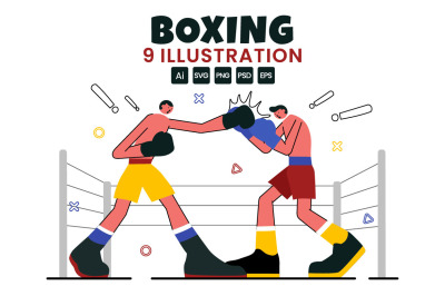 9 Professional Boxing Design Illustration