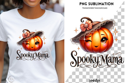 Spooky Mama Fall Shirt PNG, Digital Download, Fall Coquette Pumpkin De