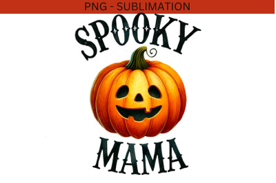 Spooky Mama, Pumpkin Autumn, Retro Halloween Pumpkin, Sublimation Down