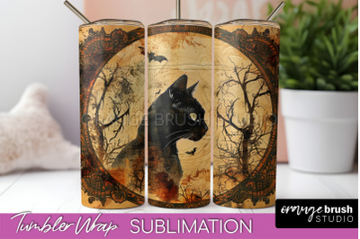 Vintage Halloween Tumbler Wrap, Spooky Halloween Sublimation