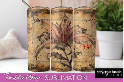 Vintage Halloween Tumbler Wrap, Spooky Halloween Sublimation