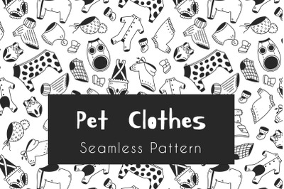 Pet Clothes Doodle Seamless Pattern JPG PNG EPS