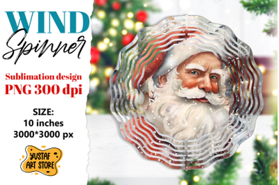 Christmas wind spinner. Santa Claus sublimation