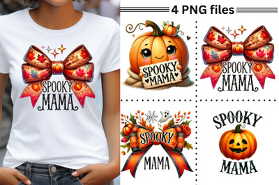 Spooky Mama PNG, Fall Aesthetic Bundle, Halloween, Thanksgiving, Trend