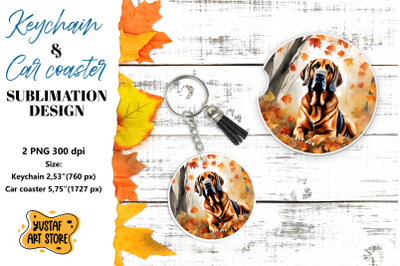 Fall Keychain. Fall Car coaster sublimation design