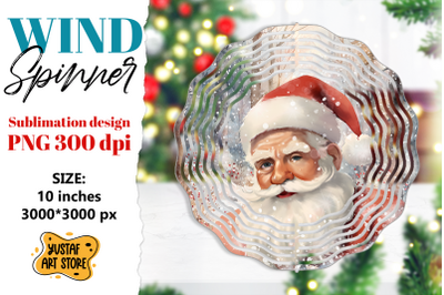 Christmas wind spinner. Santa Claus sublimation