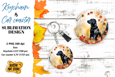 Fall Keychain. Fall Car coaster sublimation design