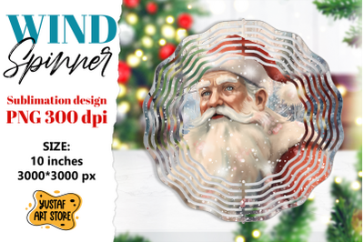 Christmas wind spinner. Santa Claus sublimation