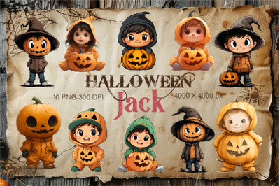 Cute Halloween Jack. TShirt Sticker.