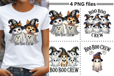 Boo Boo Crew Ghost Shirt PNG, Halloween Design Sublimation File, Stay