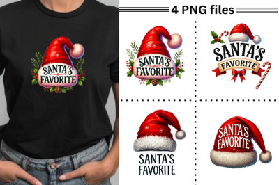 Santa&#039;s Favorite PNG Set, Funny Christmas Designs for Sublimation Prin