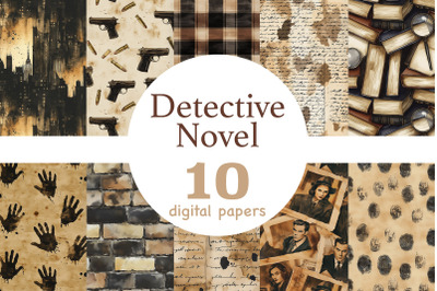 Detective Digital Paper | Vintage Seamless Pattern Bundle