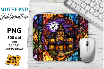 Halloween Mouse Pad sublimation. Halloween Stained Glass