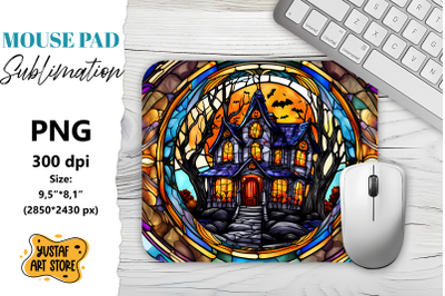 Halloween Mouse Pad sublimation. Halloween Stained Glass