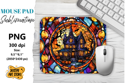 Halloween Mouse Pad sublimation. Halloween Stained Glass