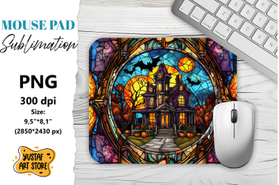 Halloween Mouse Pad sublimation. Halloween Stained Glass