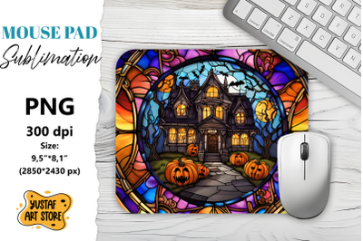 Halloween Mouse Pad sublimation. Halloween Stained Glass