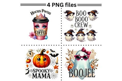 Halloween Quotes Printable Bundle, Boojee PNG for Sublimation, Print o