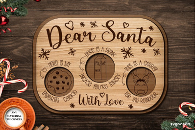Dear Santa Tray Laser Cut