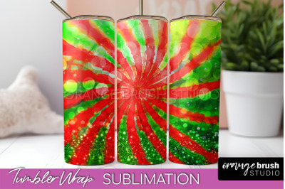 Christmas Tie Dye Tumbler Wrap, Glitter Tumbler Sublimation