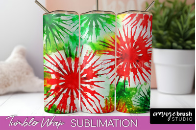 Christmas Tie Dye Tumbler Wrap, Glitter Tumbler Sublimation