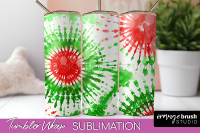 Christmas Tie Dye Tumbler Wrap, Glitter Tumbler Sublimation