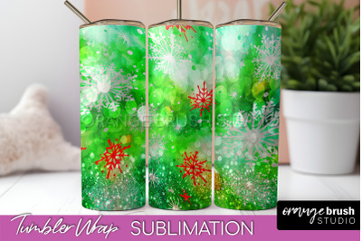 Christmas Tie Dye Tumbler Wrap, Glitter Tumbler Sublimation