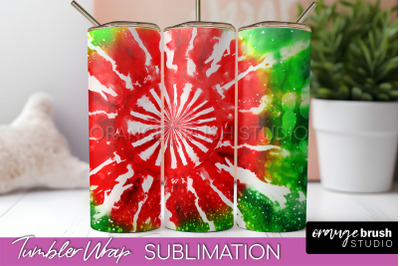 Christmas Tie Dye Tumbler Wrap, Glitter Tumbler Sublimation