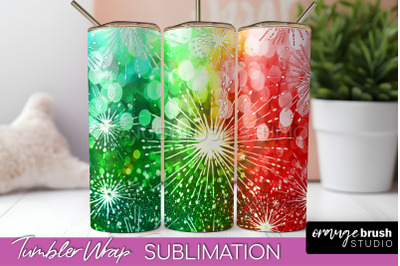 Christmas Tie Dye Tumbler Wrap, Glitter Tumbler Sublimation