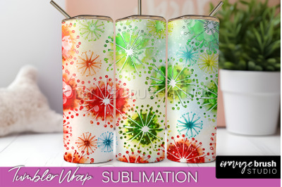 Christmas Tie Dye Tumbler Wrap, Glitter Tumbler Sublimation