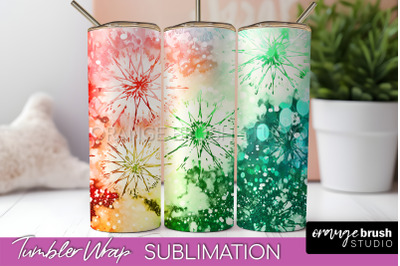 Christmas Tie Dye Tumbler Wrap, Glitter Tumbler Sublimation