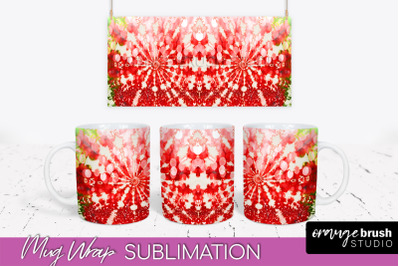 Christmas Tie Dye Mug Wrap - Glitter Mug Sublimation