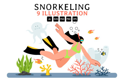 9 Snorkeling Adventure Illustration