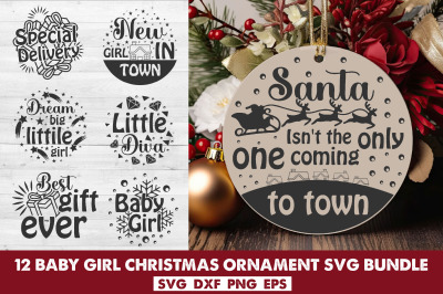 Baby Girl Christmas Ornament Svg Bundle