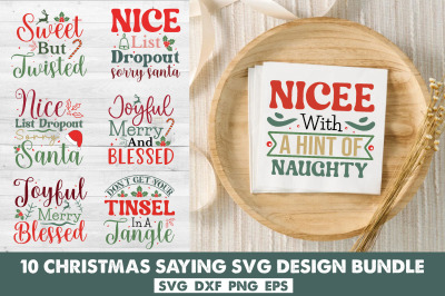 Christmas Saying Cvg Bundle