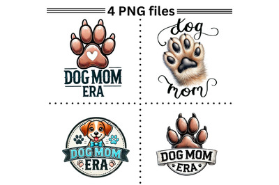 Dog Mom Era PNG, Retro Mother&#039;s Day Gift, Digital Print, Dog Paw Subli