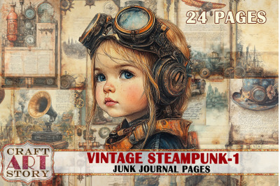 Vintage Steampunk Junk Journal Pages-1,scrapbook