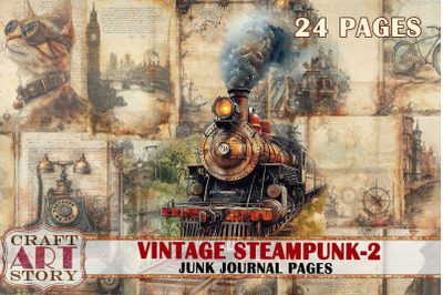 Vintage Steampunk Junk Journal Pages-2,scrapbook