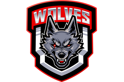 Wolves head esport mascot logo design