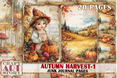 Autumn harvest Junk Journal Pages-1,Thanksgiving