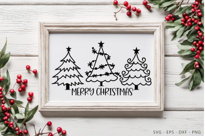 Merry Christmas Sign - Christmas Trees SVG - Christmas SVG