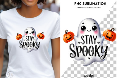 Stay Spooky, Retro Spooky Ghost PNG Design, Digital File Download, Ret