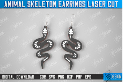 Snake Skeleton Earrings | Halloween Earrings | Jewelry