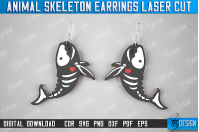 Whale Skeleton Earrings | Halloween Earrings | Jewelry