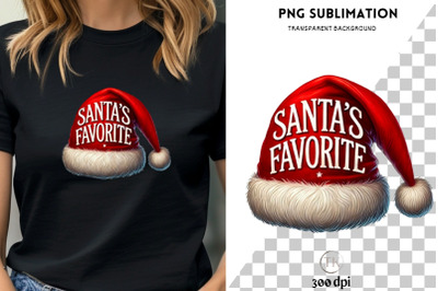 Santas Favorite, Festive Santa Hat PNG, Christmas Party Sublimation De