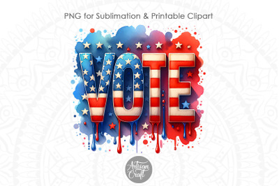 Vote sublimation PNG, USA election