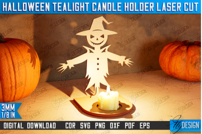 Halloween Tealight Candle Holder | Shadow Vintage Candle |  CNC File